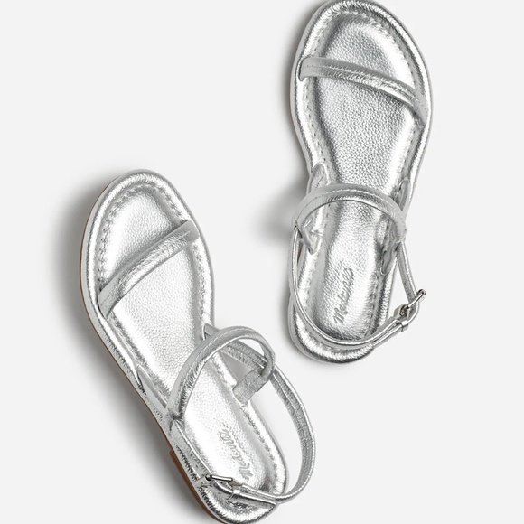 Madewell Silver Sandals - Picture 1 of 8